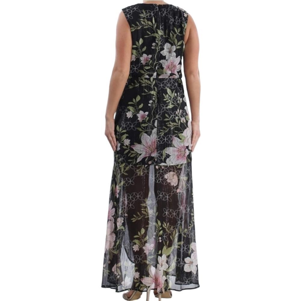 Guess V-neck Sleeveless Floral Chiffon Maxi Size Medium - Picture 2 of 9